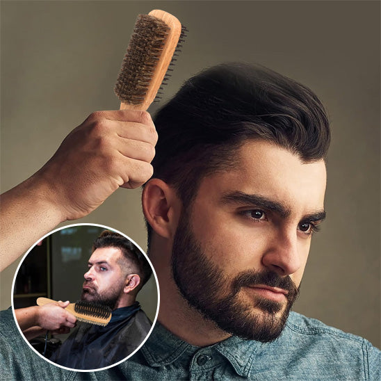 Brosse à cheveux en poils de sanglier pour hommes