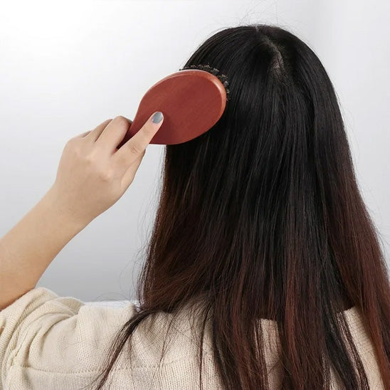 Brosse à cheveux en poils de sanglier naturels