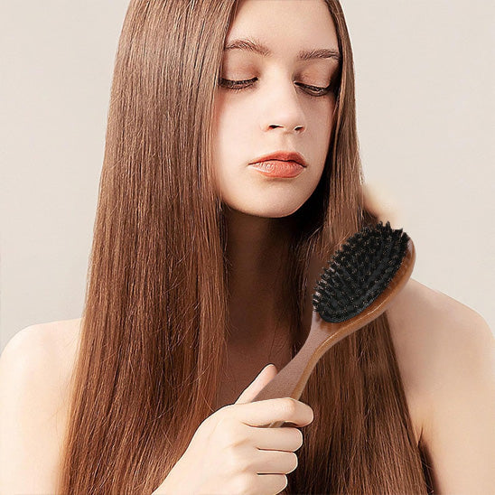 Brosse à cheveux en poils de sanglier naturels