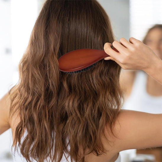 Brosse à cheveux en poils de sanglier naturels
